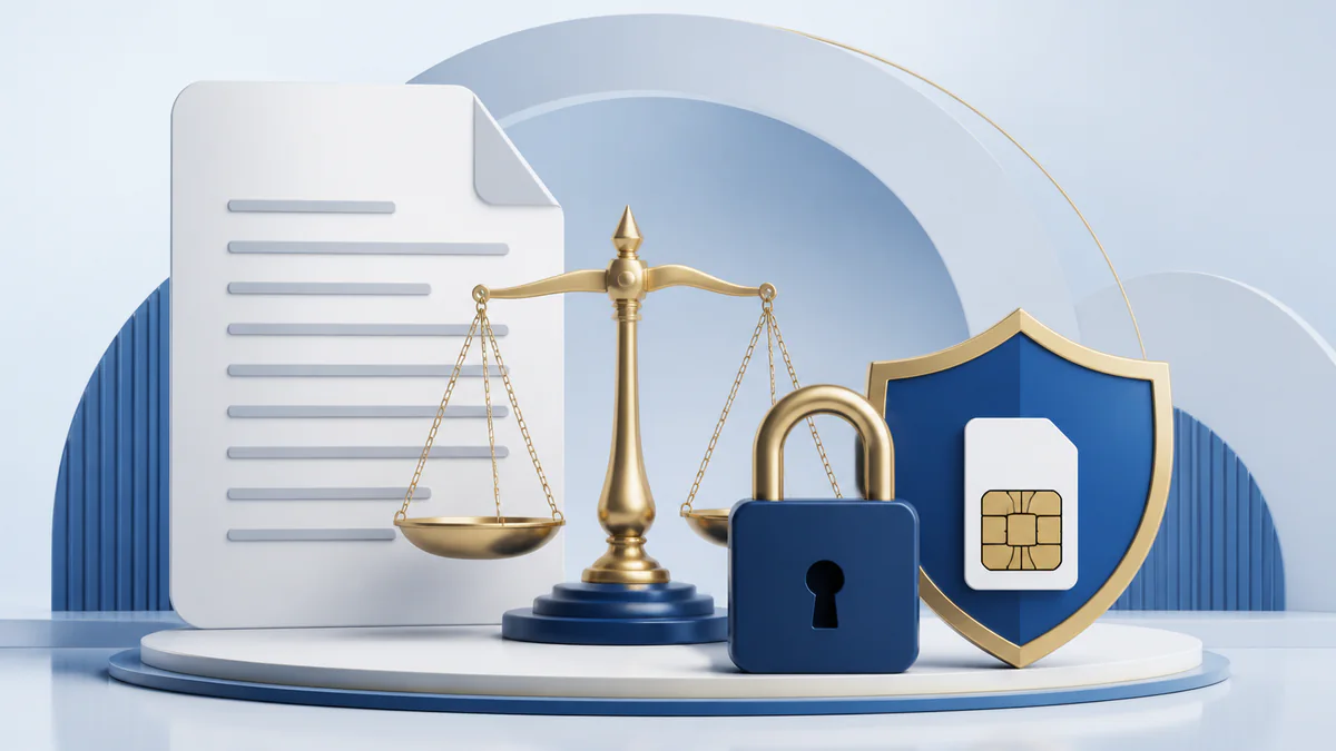 SIM registration law, privacy and safety illustration