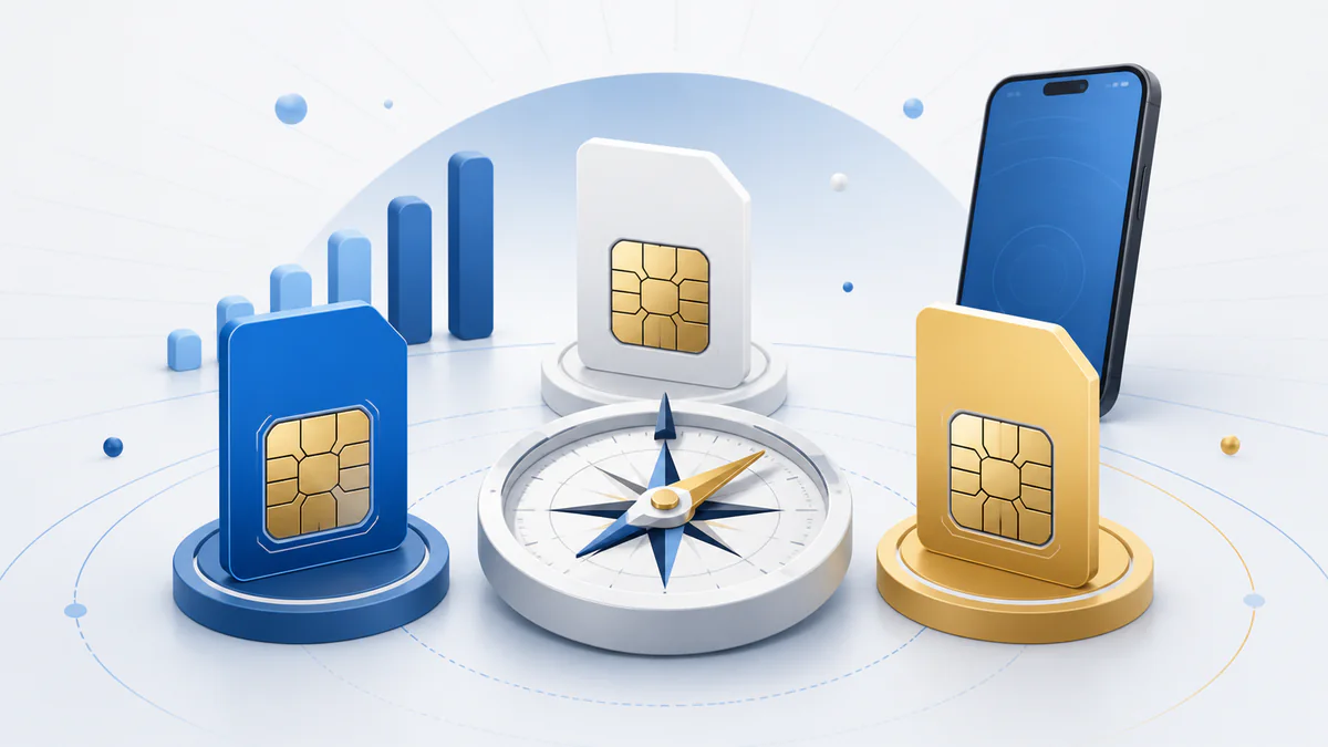 Mobile network and SIM comparison illustration